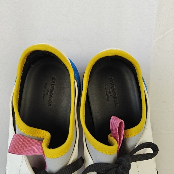 Balenciaga Multicolor Leather and Mesh Race Runner Sneakers Size 37EU 7US - Picture 11 of 13